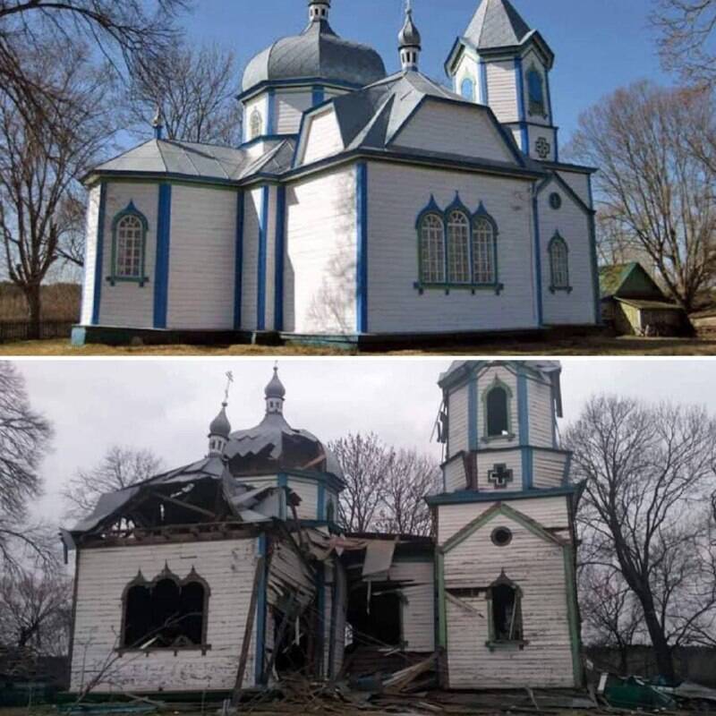 Оккупанты уничтожили церковь, построенную в 19 столетии в Житомирской области