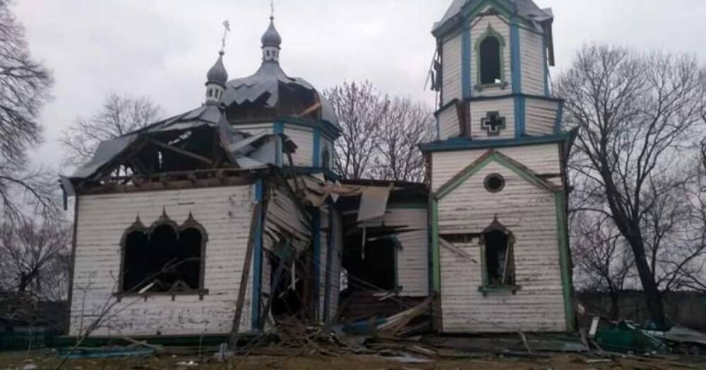 Оккупанты на Житомирщине и Киевщине разрушили две церкви XIX века