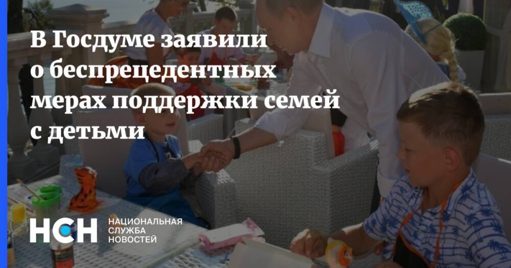 В Госдуме заявили о беспрецедентных мерах поддержки семей с детьми
