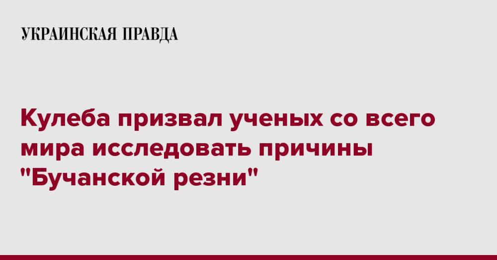 Кулеба призвал ученых со всего мира исследовать причины "Бучанской резни"