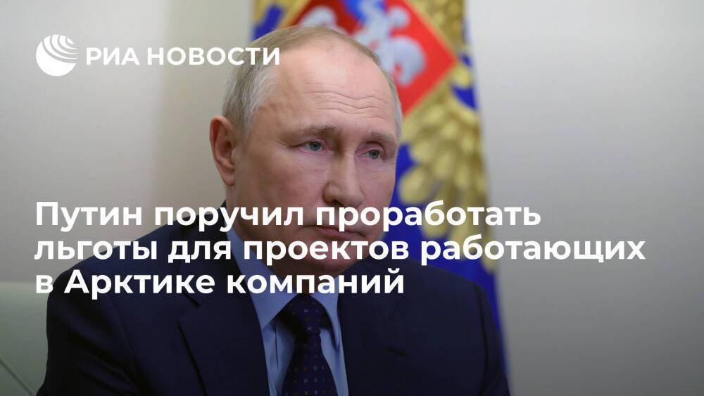 Президент Путин поручил проработать льготы для проектов компаний, работающих в Арктике