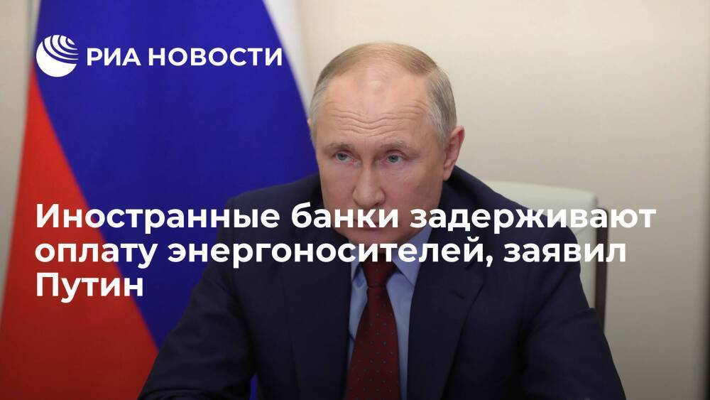 Путин: банки "недружественных стран" задерживают оплату российских энергоносителей