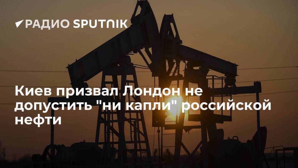 Украина призвала Великобританию не допустить в страну "ни капли" российской нефти