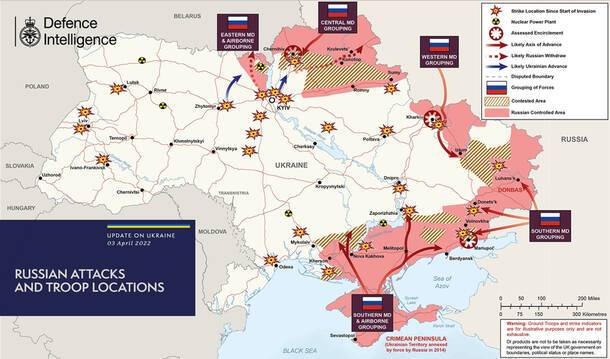 03.04: Британская разведка опубликовала новую карту расстановок сил в Украине