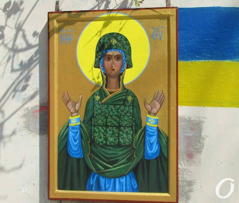 На фасаде дома в центре Одессы появилось изображение Богородицы-Оранты | Новости Одессы