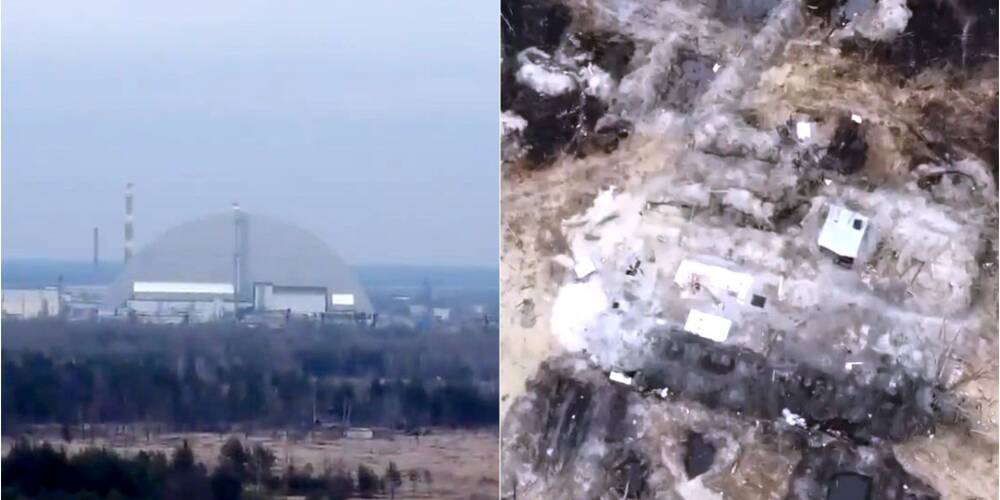 ВС РФ в Чернобыле действительно рыли себе окопы в Рыжем лесу. Появилось видео с дрона