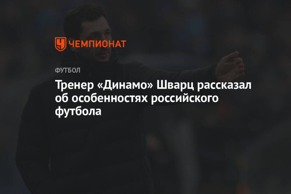 Тренер «Динамо» Шварц рассказал об особенностях российского футбола