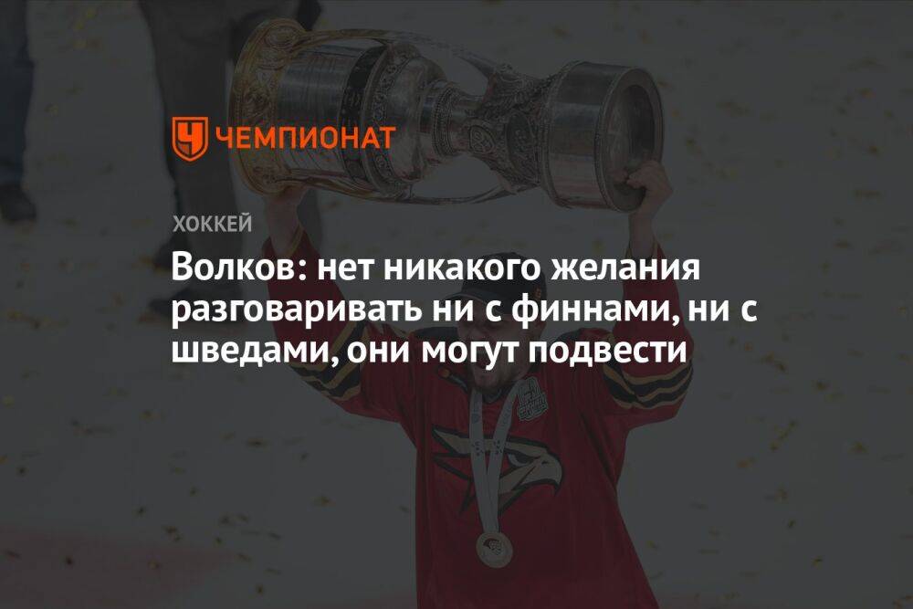 Волков: нет никакого желания разговаривать ни с финнами, ни с шведами, они могут подвести