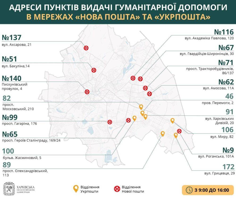 Где получить гуманитарную помощь в Харькове 17 мая (адреса)