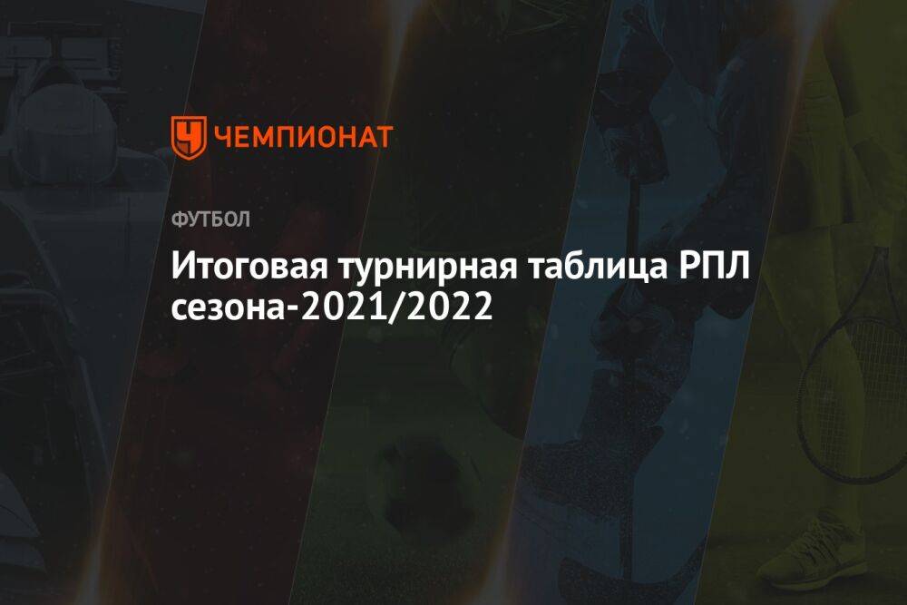 Итоговая турнирная таблица РПЛ сезона-2021/2022