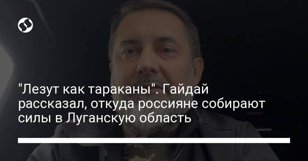 "Лезут как тараканы". Гайдай рассказал, откуда россияне собирают силы в Луганскую область
