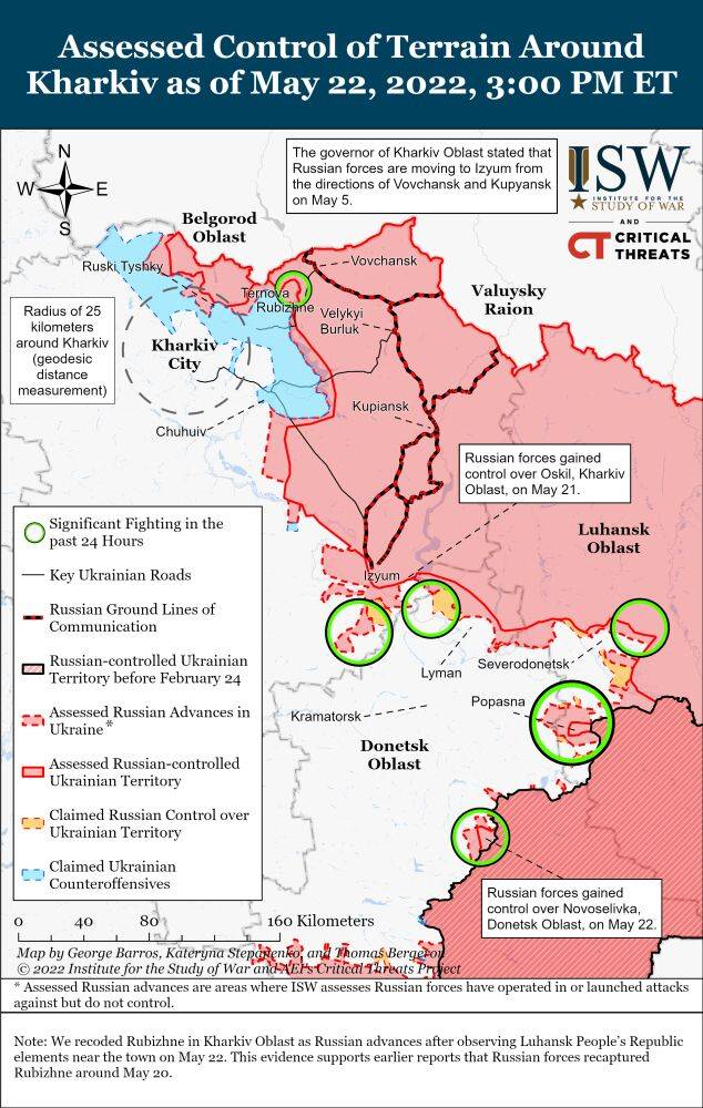 Войска РФ отбили Рубежное на Харьковщине и постараются закрепиться на западном берегу Северского Донца – ISW