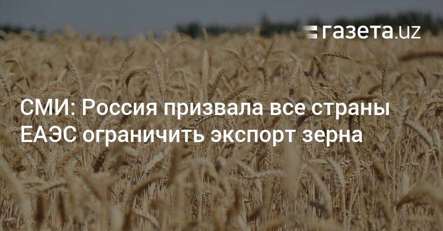 СМИ: Россия призвала все страны ЕАЭС ограничить экспорт зерна