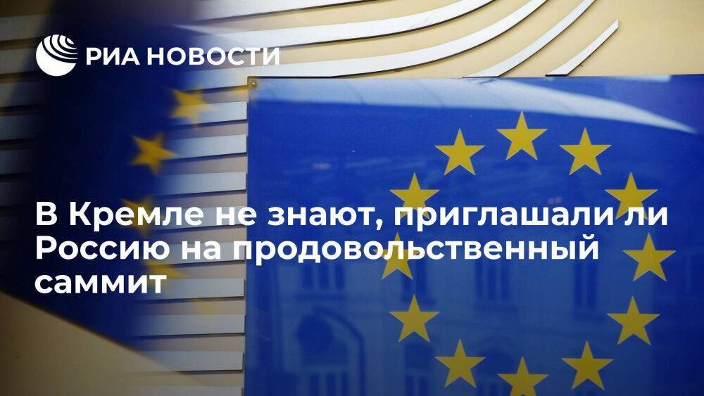 Песков не знает, приглашали ли Россию на продовольственный саммит Евросоюза и Египта