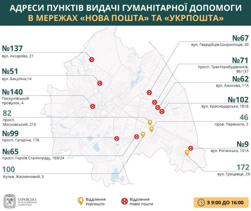 Где в Харькове выдают гуманитарную помощь 25 мая (карта)