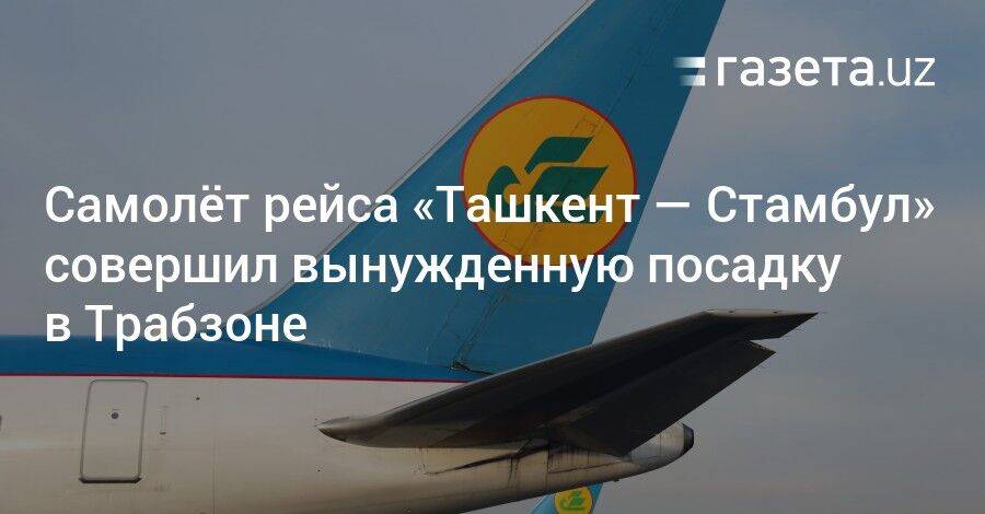 Самолёт рейса «Ташкент — Стамбул» совершил вынужденную посадку в Трабзоне