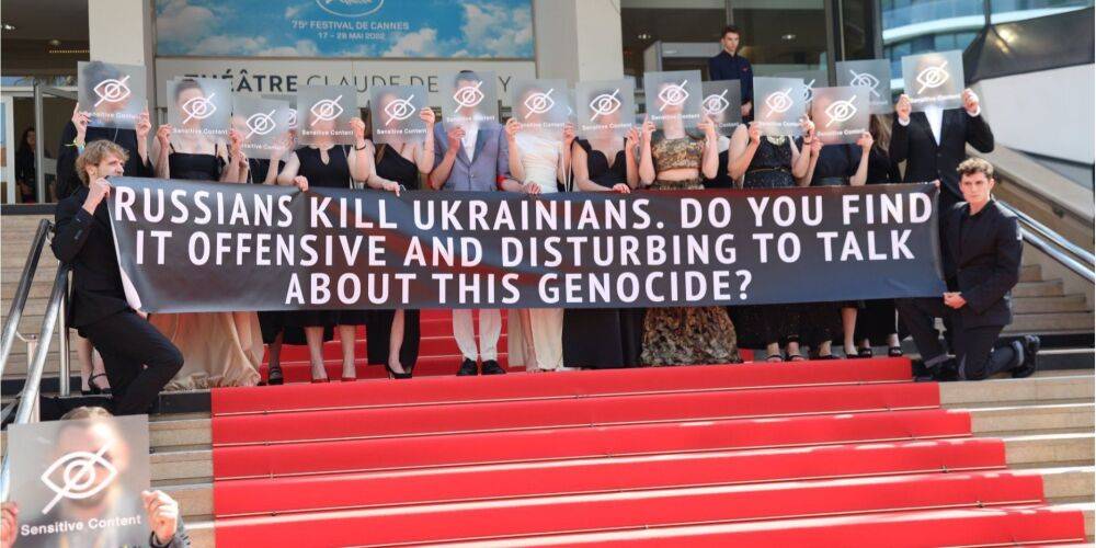 «Россияне убивают украинцев». Команда фильма Видение бабочки включила сигнал воздушной тревоги на красной дорожке Канн