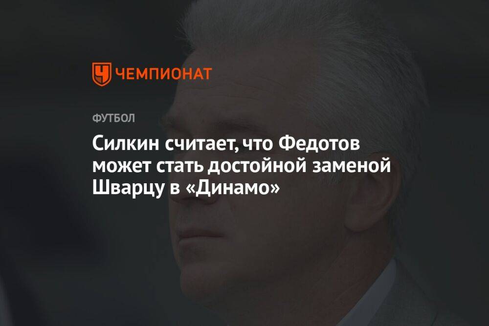 Силкин считает, что Федотов может стать достойной заменой Шварцу в «Динамо»