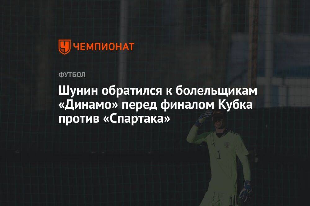 Шунин обратился к болельщикам «Динамо» перед финалом Кубка против «Спартака»