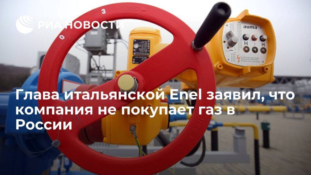 Глава итальянской Enel Стараче заявил, что компания не покупает газ в России