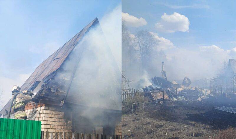 В Тюмени пожар повредил три дачных здания в СНТ «Липки»