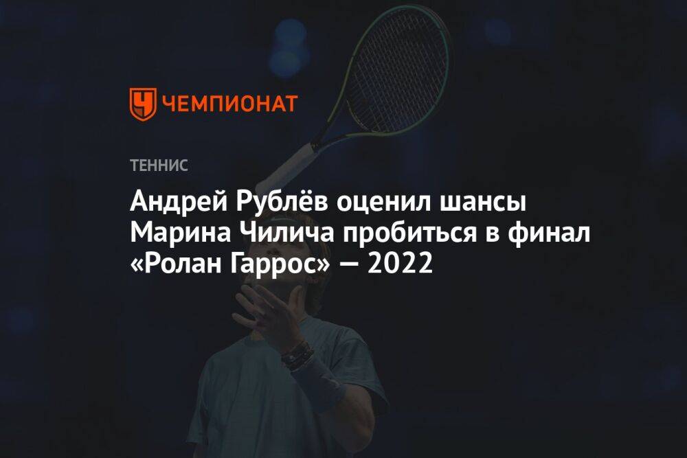 Андрей Рублёв оценил шансы Марина Чилича пробиться в финал «Ролан Гаррос» — 2022