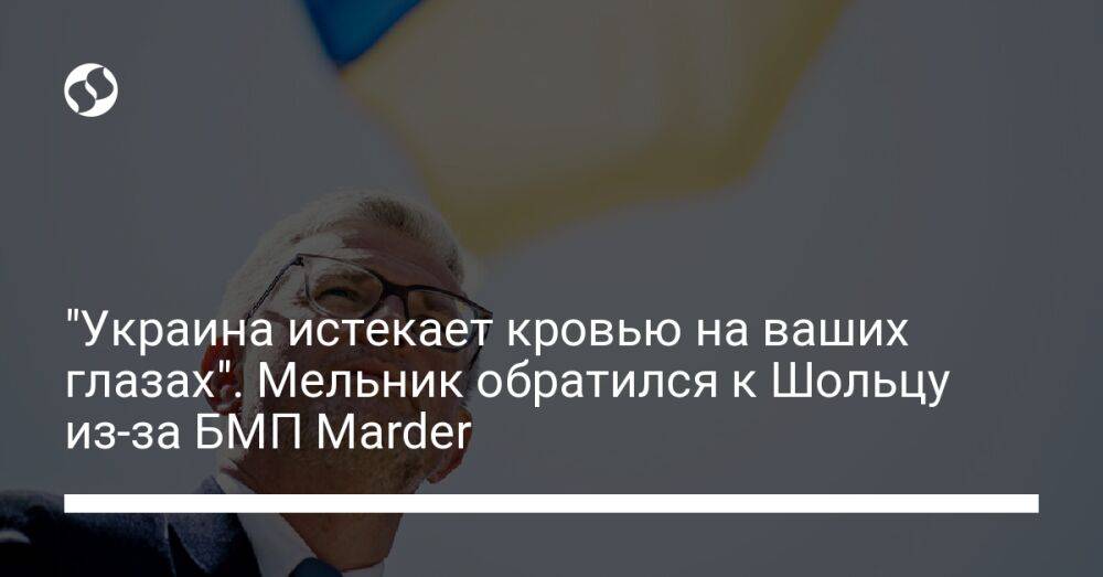 "Украина истекает кровью на ваших глазах". Мельник обратился к Шольцу из-за БМП Marder