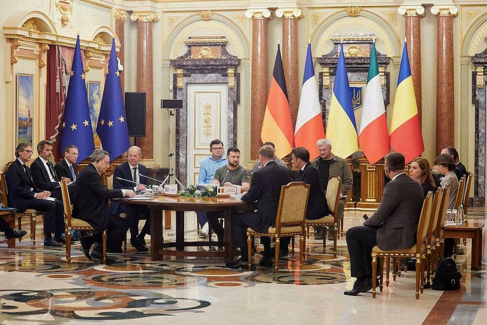 «Демонстрация единства»: лидеры Франции, Германии, Италии и Румынии приехали в Киев