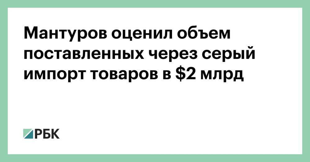 Мантуров оценил объем поставленных через серый импорт товаров в $2 млрд