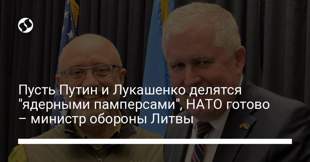 Пусть Путин и Лукашенко делятся "ядерными памперсами", НАТО готово – министр обороны Литвы