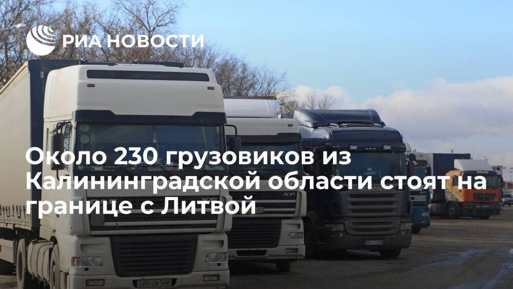 Порядка 230 грузовиков из Калининградской области стоят в очереди на границе с Литвой