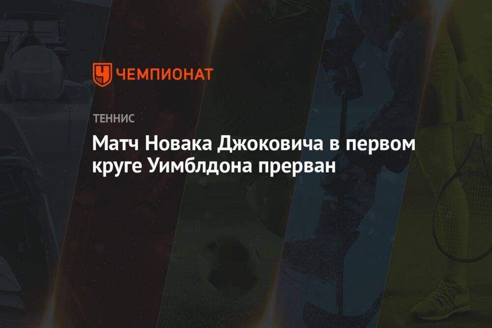 Матч Новака Джоковича в первом круге Уимблдона прерван