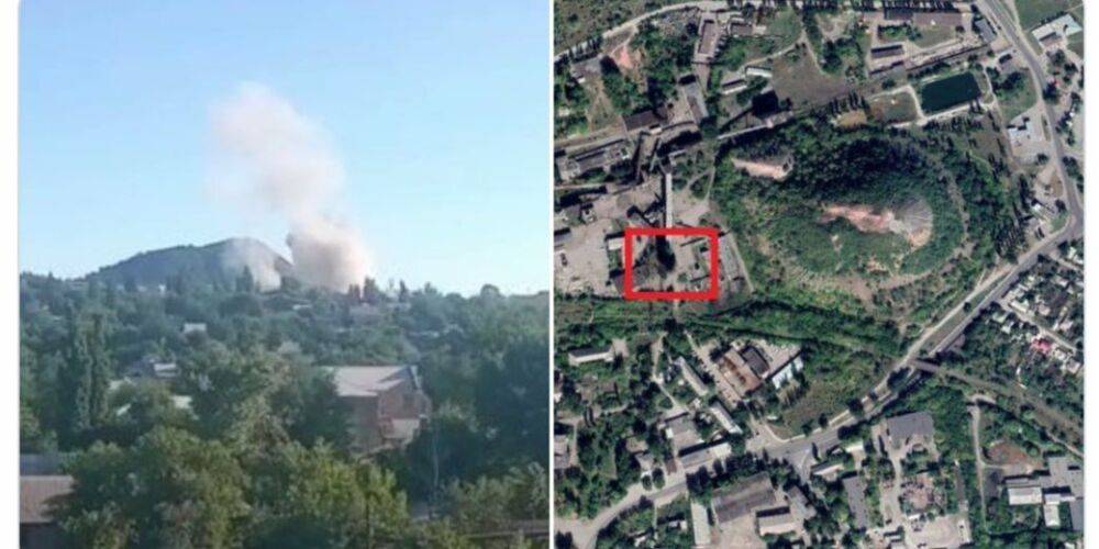 В оккупированном Перевальске взрывается вражеская военная база — видео