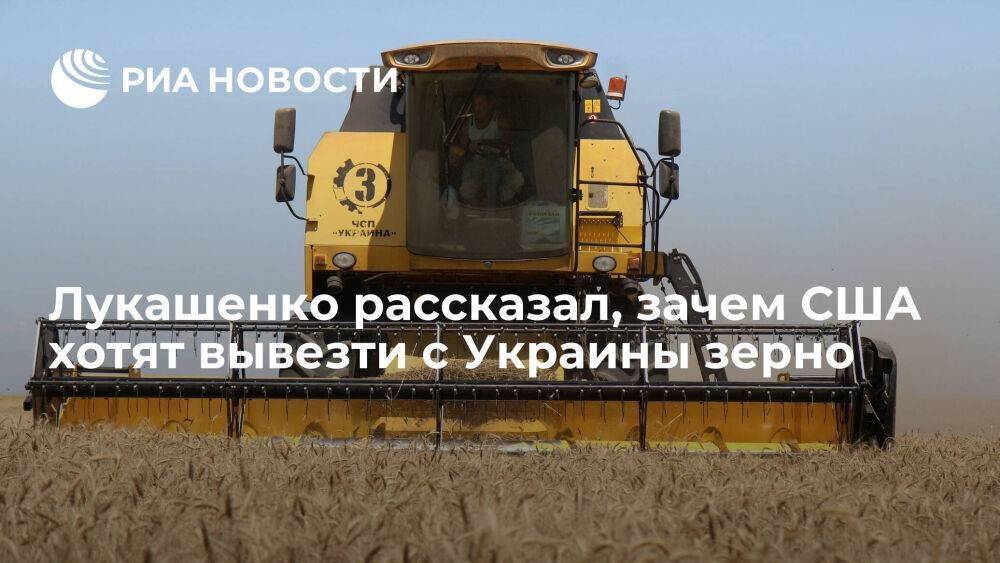 Лукашенко: США хотят вывезти с Украины зерно, забрать у ее жителей последний кусок хлеба