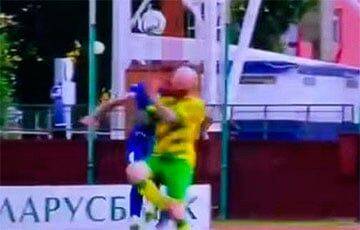 Игроки «Витебска» и «Немана» столкнулись головами в прыжке за верховой мяч