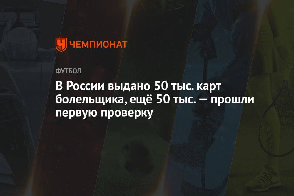 В России выдано 50 тыс. карт болельщика, ещё 50 тыс. — прошли первую проверку