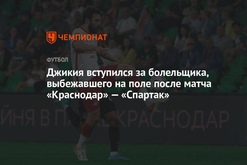 Джикия вступился за болельщика, выбежавшего на поле после матча «Краснодар» — «Спартак»
