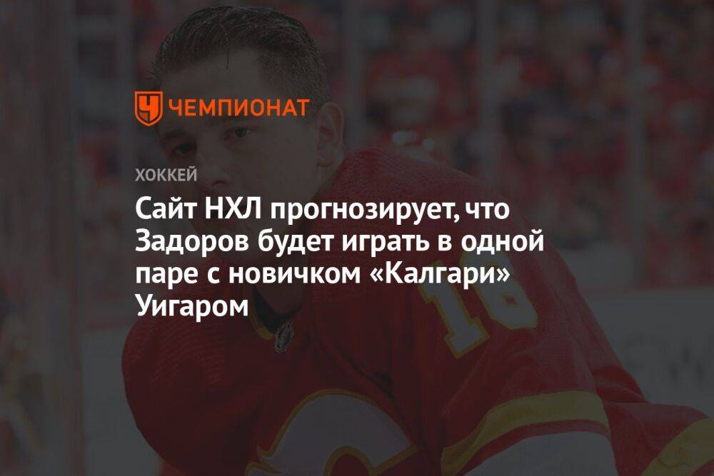 Сайт НХЛ прогнозирует, что Задоров будет играть в одной паре с новичком «Калгари» Уигаром