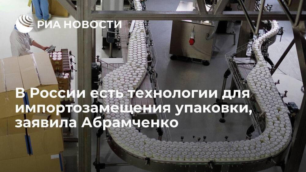 Абрамченко: в России есть технологии для оперативного импортозамещения упаковки