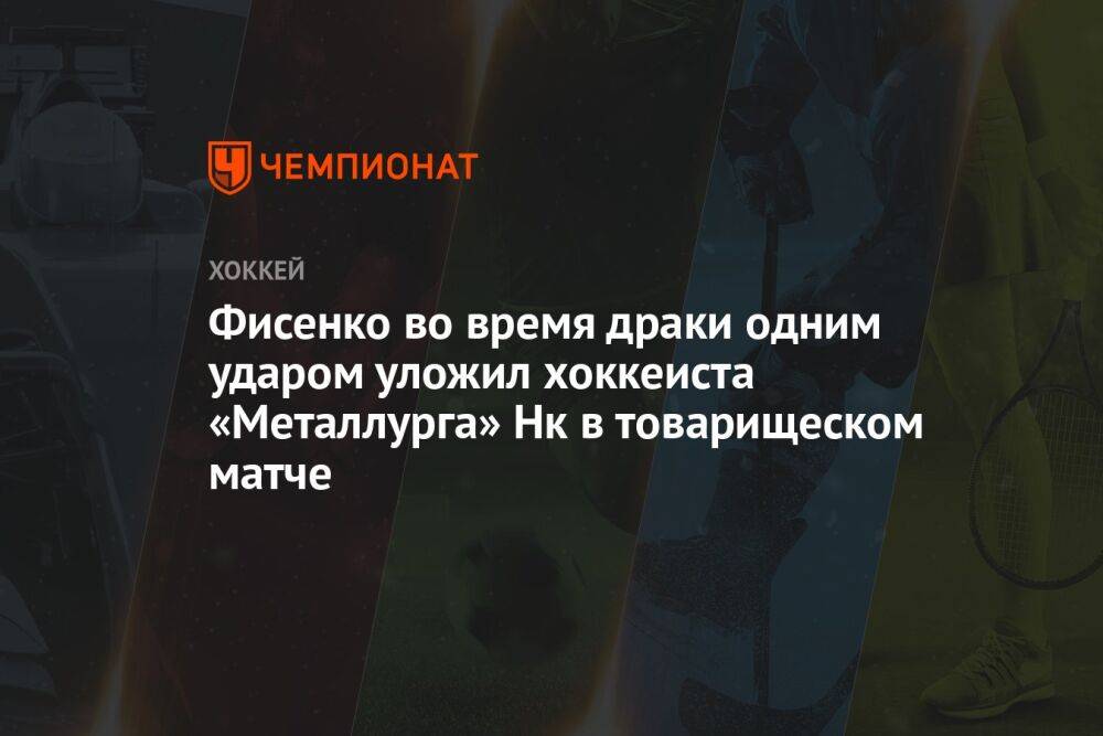 Фисенко во время драки одним ударом уложил хоккеиста «Металлурга» Нк в товарищеском матче