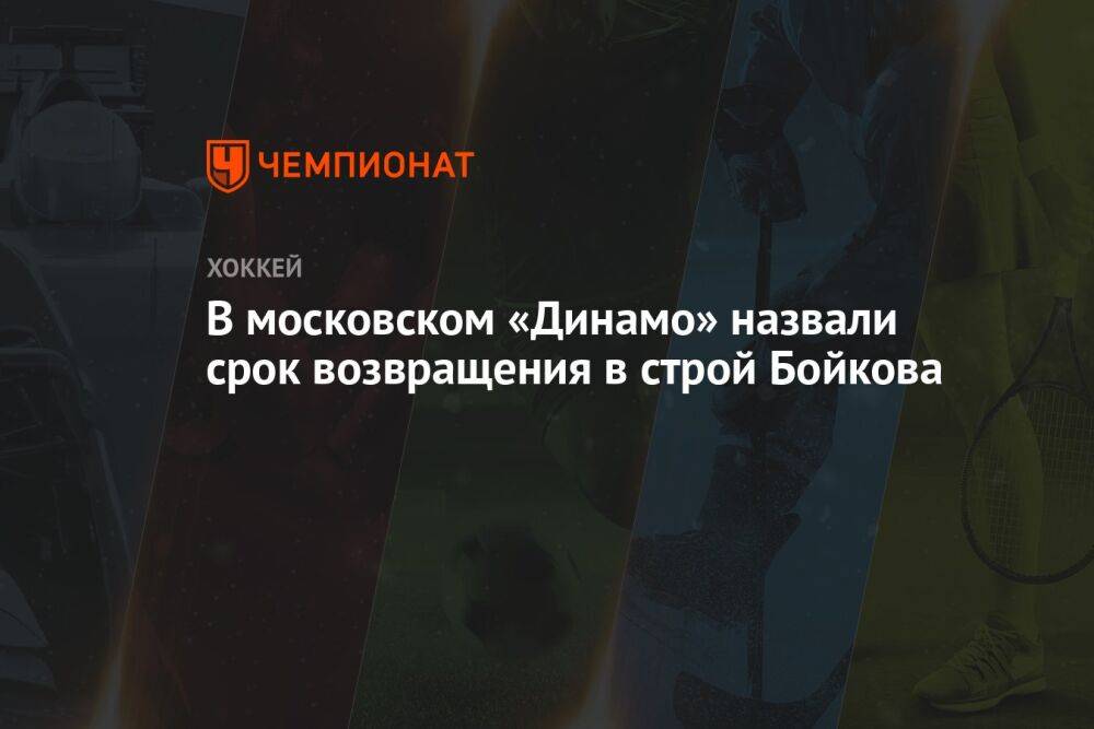 В московском «Динамо» назвали срок возвращения в строй Бойкова