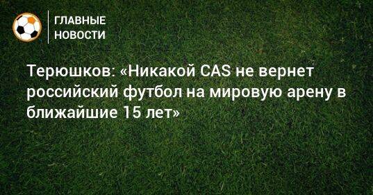 Терюшков: «Никакой CAS не вернет российский футбол на мировую арену в ближайшие 15 лет»