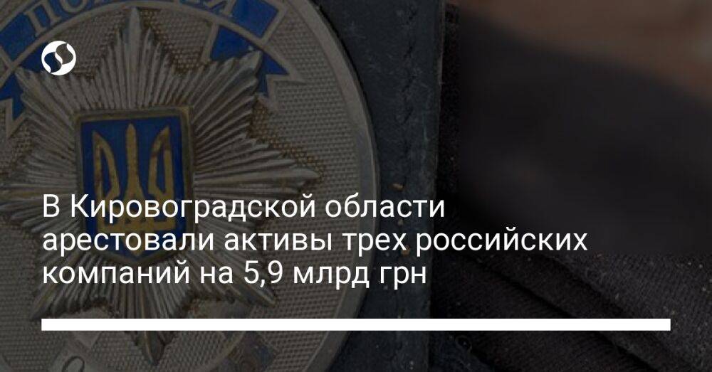 В Кировоградской области арестовали активы трех российских компаний на 5,9 млрд грн