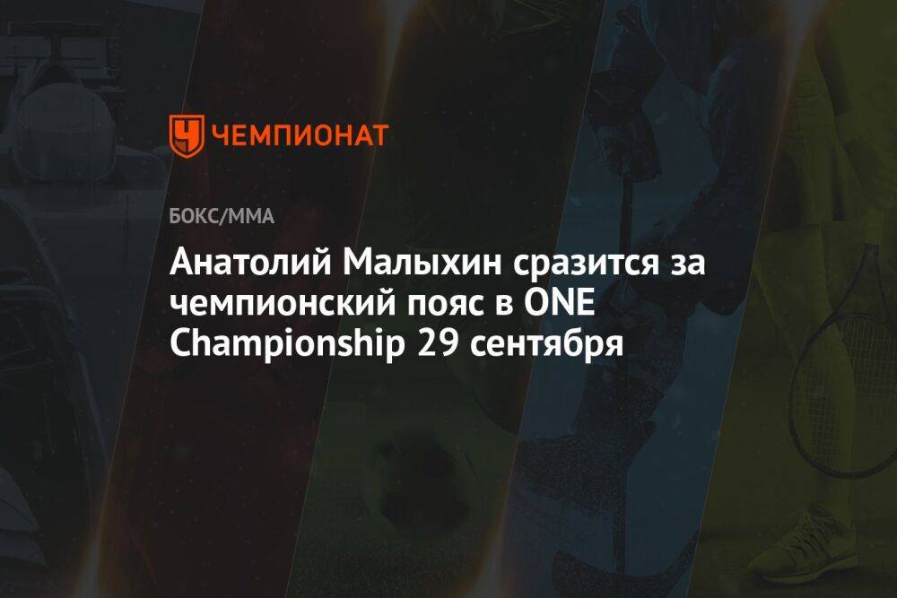 Анатолий Малыхин сразится за чемпионский пояс в ONE Championship 29 сентября
