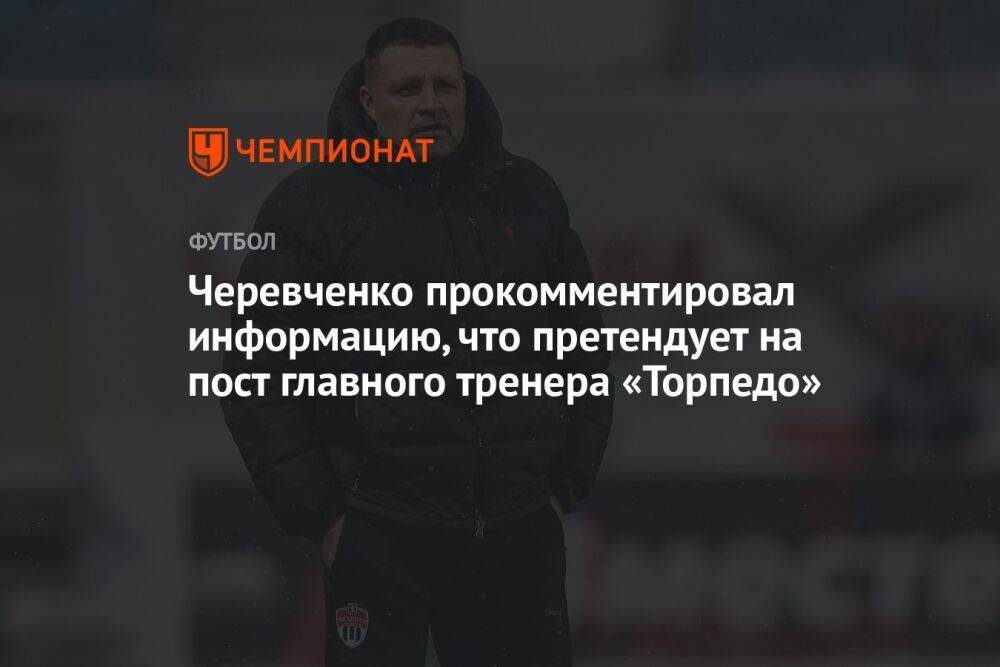 Черевченко прокомментировал информацию, что претендует на пост главного тренера «Торпедо»