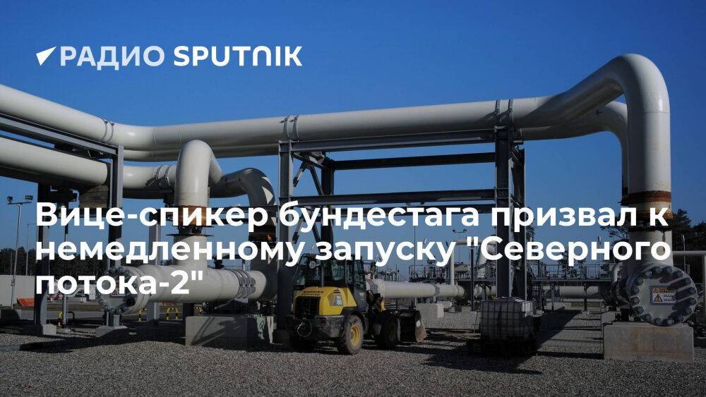 Вице-спикер бундестага Кубики выступил за немедленный запуск газопровода "Севпоток-2"