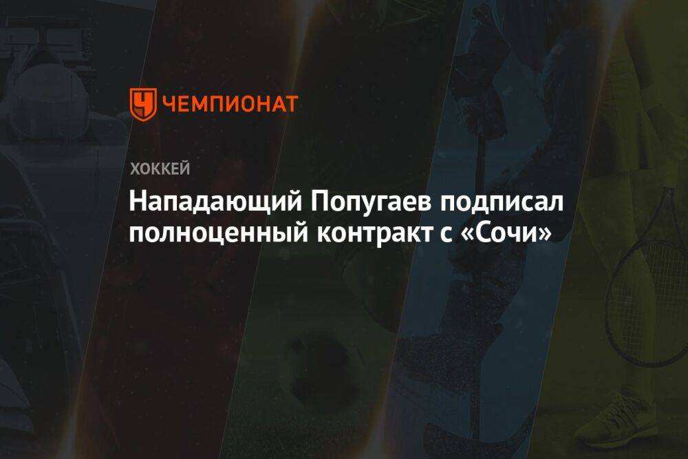 Нападающий Попугаев подписал полноценный контракт с «Сочи»