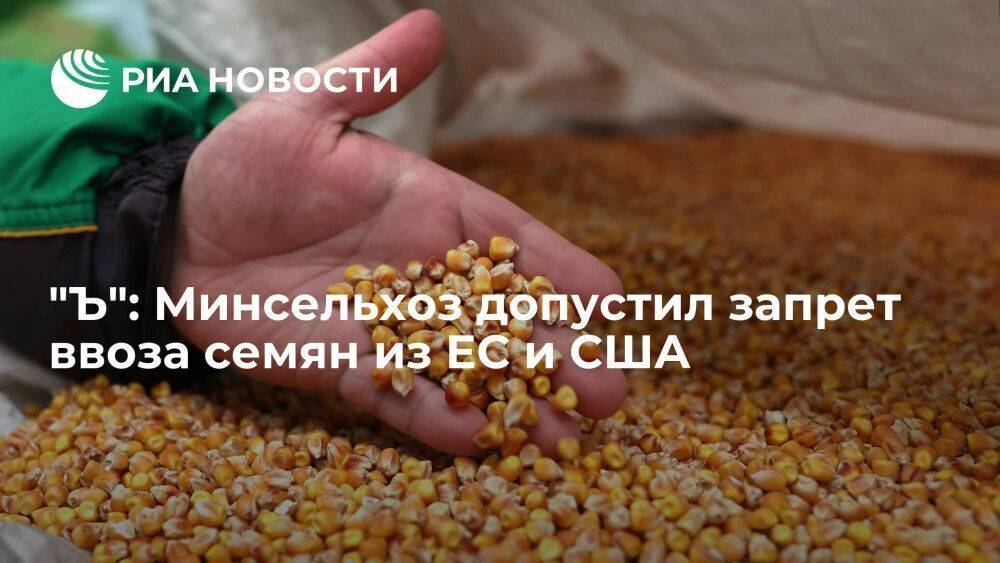 "Ъ": Минсельхоз допустил запрет ввоза семян из ЕС и США в качестве контрсанкций