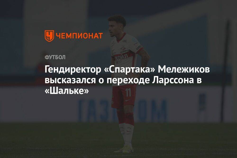 Гендиректор «Спартака» Мележиков высказался о переходе Ларссона в «Шальке»