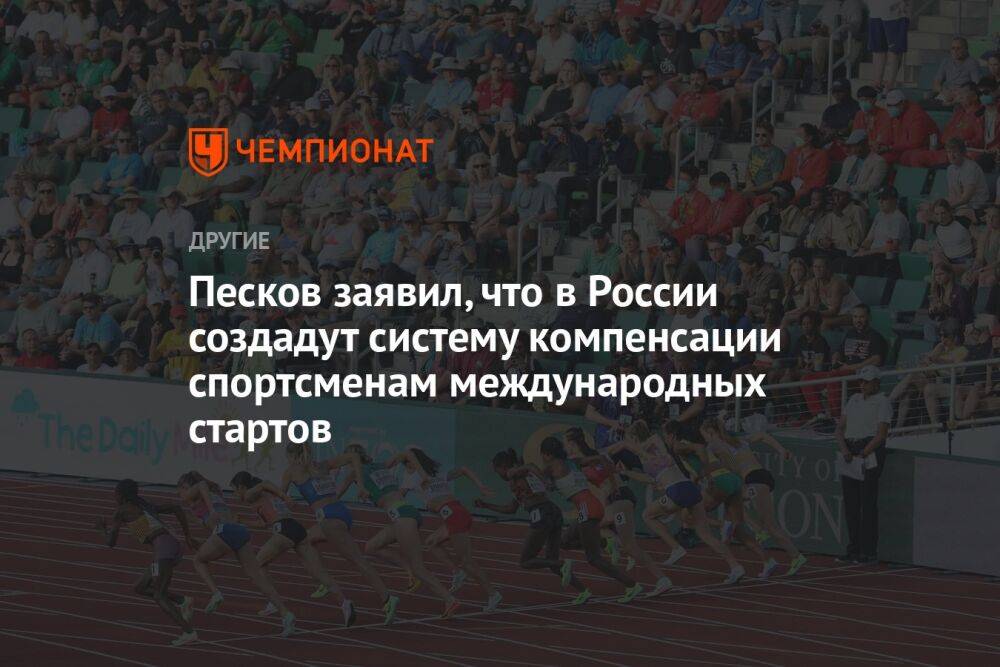 Песков заявил, что в России создадут систему компенсации спортсменам международных стартов
